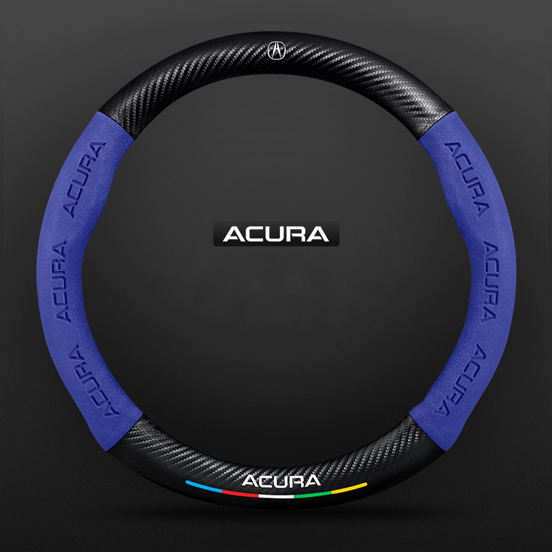 TrackVibe | Blue Carbon Suede Steering Wheel Cover – Anti-Slip & Wear-Resistant