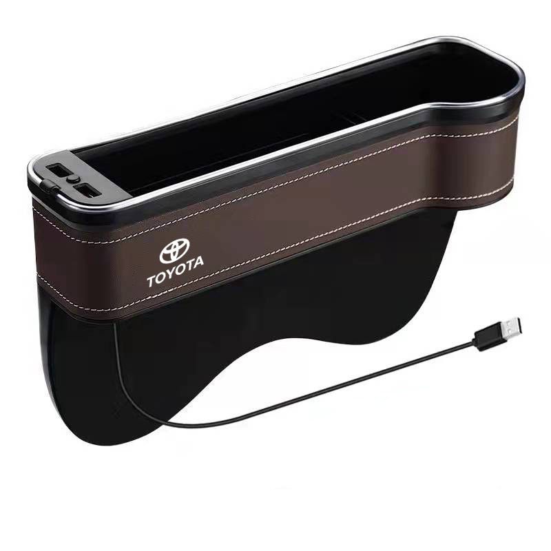 Multifunction Car Gap Storage Box – LED Light & USB Charging