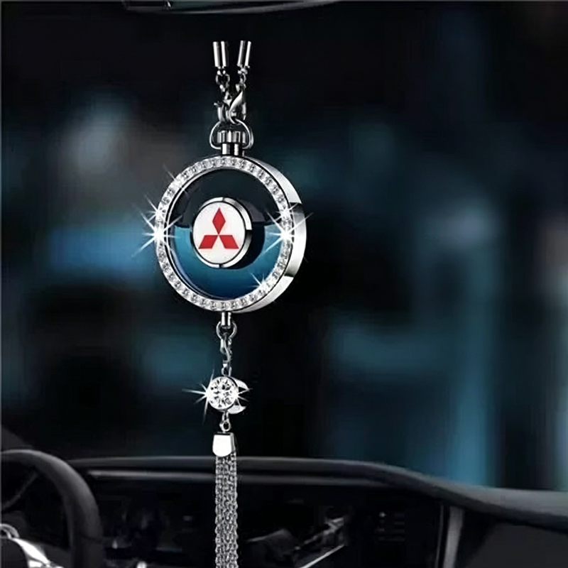 LuxDrive™ Crystal Logo-Refined Car Diffuser — Premium Metallic Hanging Pendant for Interior Aesthetics