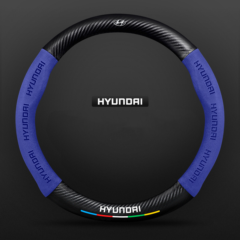 TrackVibe | Blue Carbon Suede Steering Wheel Cover – Anti-Slip & Wear-Resistant