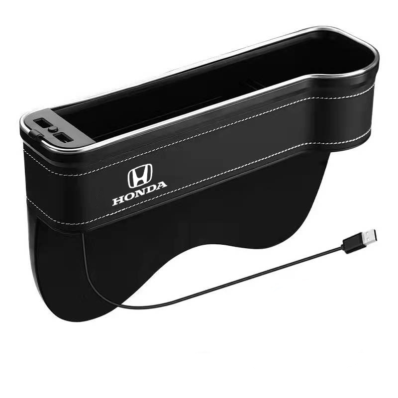 Multifunction Car Gap Storage Box – LED Light & USB Charging