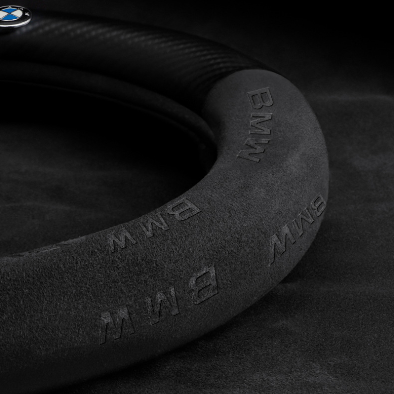 TrackVibe | Black Carbon Suede Steering Wheel Cover – Anti-Slip & Wear-Resistant