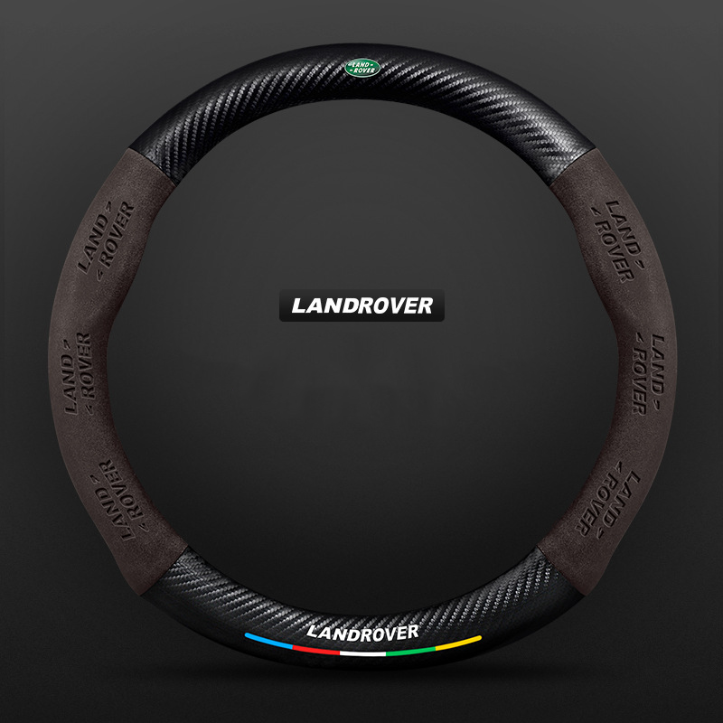 TrackVibe | Deep Brown Carbon Suede Steering Wheel Cover – Anti-Slip & Wear-Resistant