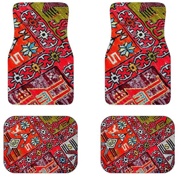 Ethnic Retro Style Car Floor Mats - Stain-Resistant & Easy to Clean