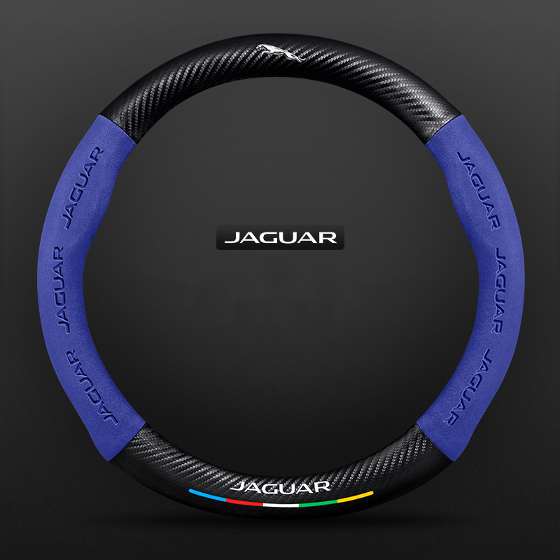 TrackVibe | Blue Carbon Suede Steering Wheel Cover – Anti-Slip & Wear-Resistant