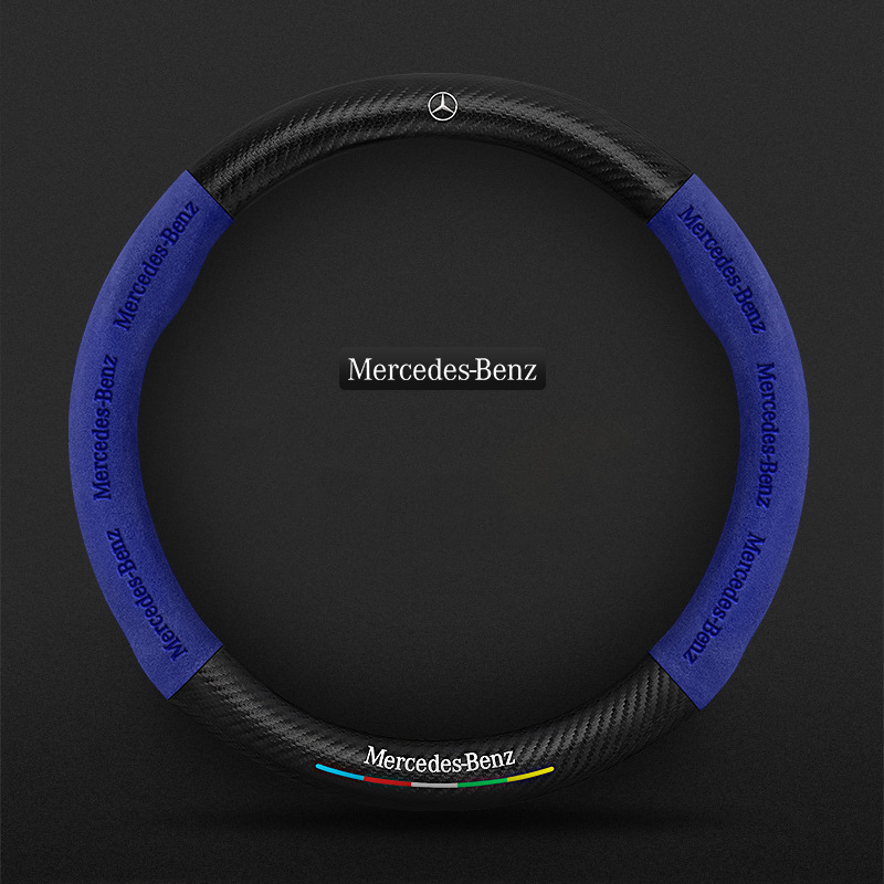 TrackVibe | Blue Carbon Suede Steering Wheel Cover – Anti-Slip & Wear-Resistant