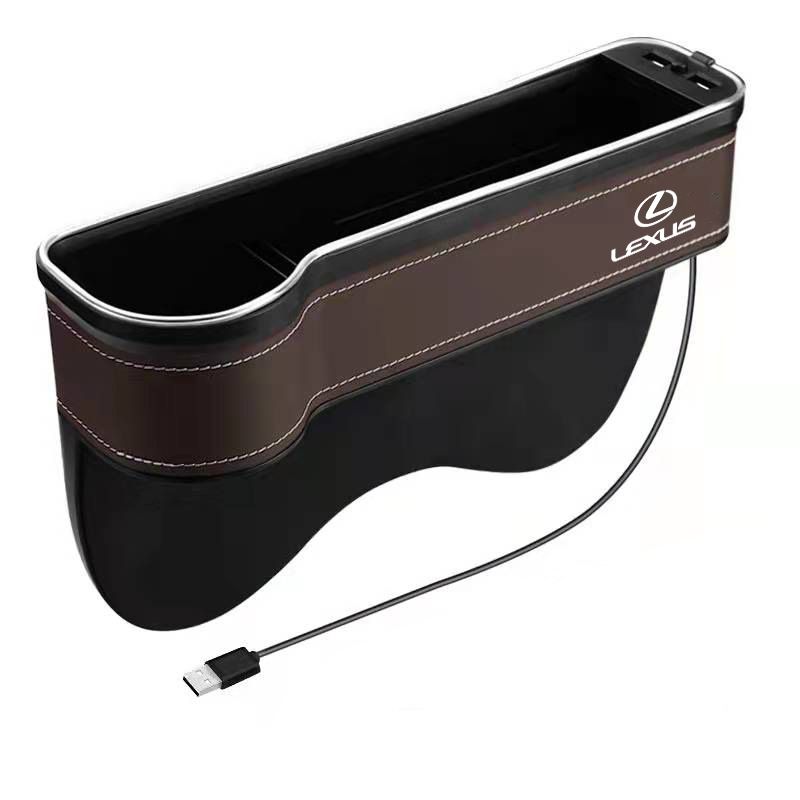 Multifunction Car Gap Storage Box – LED Light & USB Charging