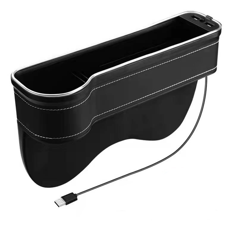 Multifunction Car Gap Storage Box – LED Light & USB Charging