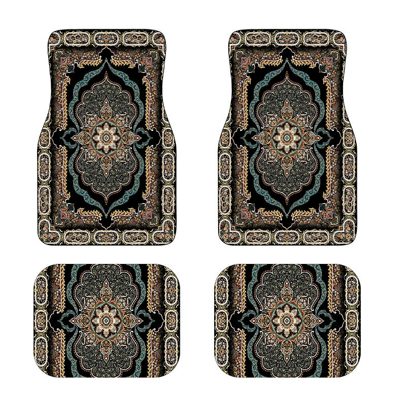 Ethnic Retro Style Car Floor Mats - Stain-Resistant & Easy to Clean
