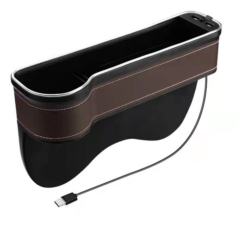 Multifunction Car Gap Storage Box – LED Light & USB Charging