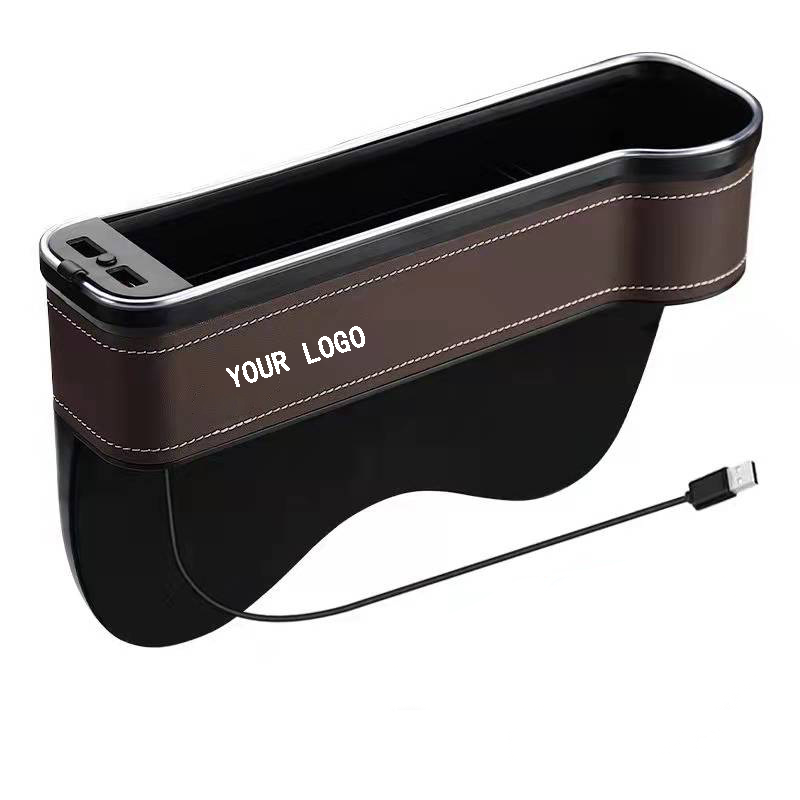 Multifunction Car Gap Storage Box – LED Light & USB Charging