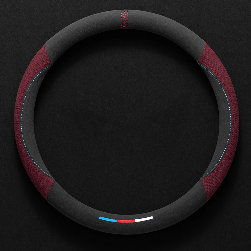 ComfortGrip Suede Steering Wheel Cover - Customizable Logo & Durable Comfort