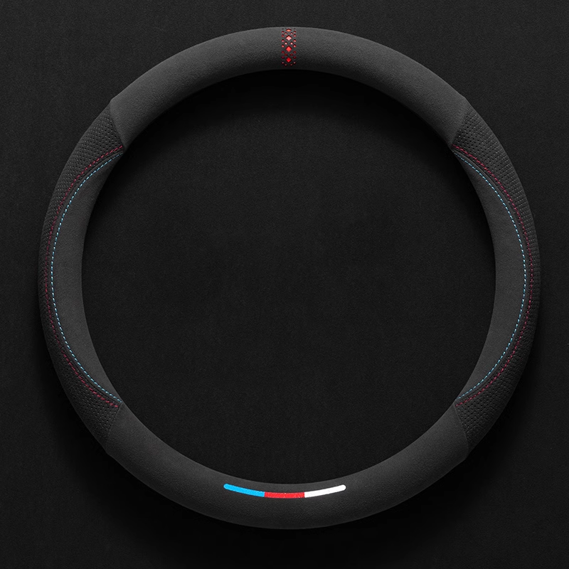 ComfortGrip Suede Steering Wheel Cover - Customizable Logo & Durable Comfort