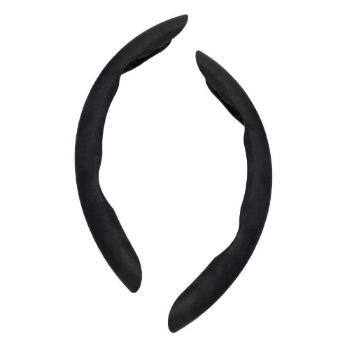 LuxeDrive Suede Sports Steering Wheel Cover - Customizable Logo