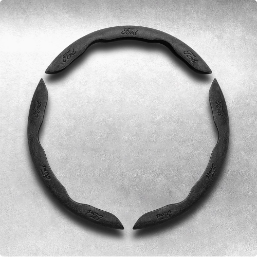 LuxeDrive Suede Sports Steering Wheel Cover - Customizable Logo