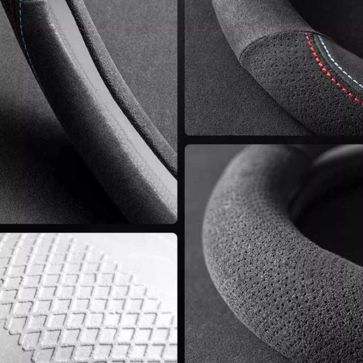 ComfortGrip Suede Steering Wheel Cover - Customizable Logo & Durable Comfort