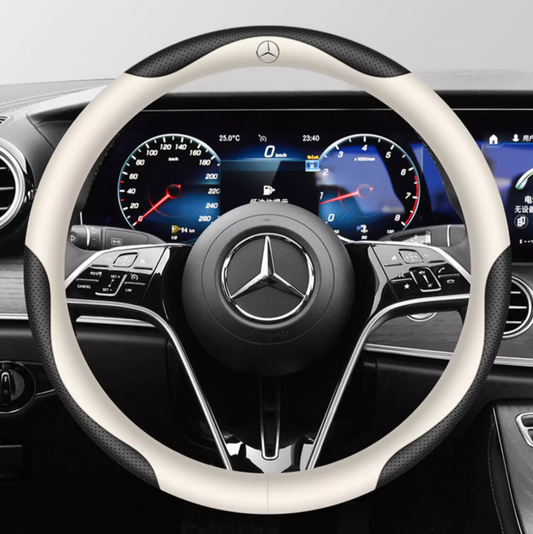 Elegancia Pro - Hand-Stitched Nappa Leather Steering Cover with Anti-Slip Backing