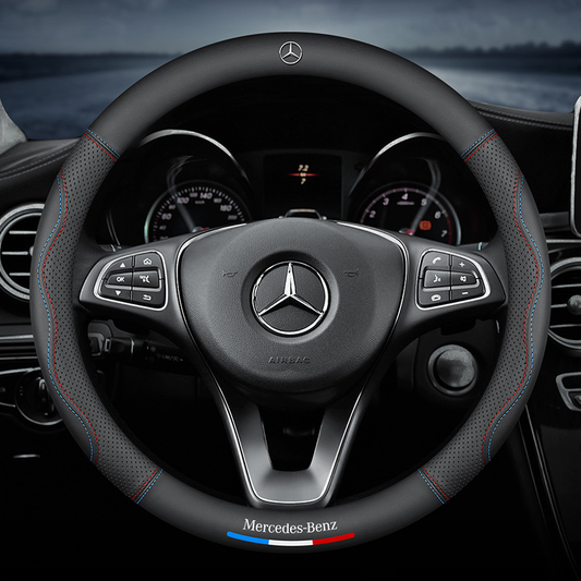 SportVibe Pro - Perforated Leather Steering Cover for Enhanced Grip