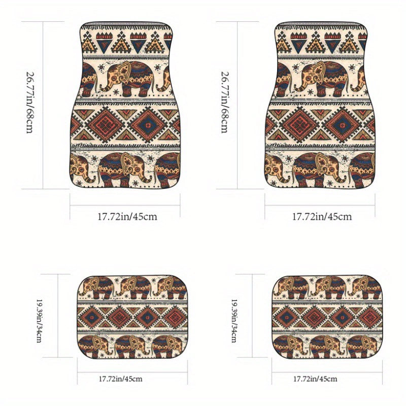 Ethnic Retro Style Car Floor Mats - Stain-Resistant & Easy to Clean