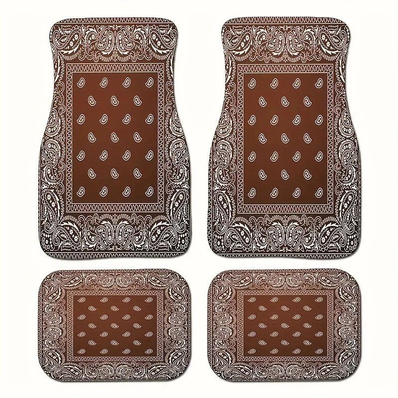 Ethnic Retro Style Car Floor Mats - Stain-Resistant & Easy to Clean