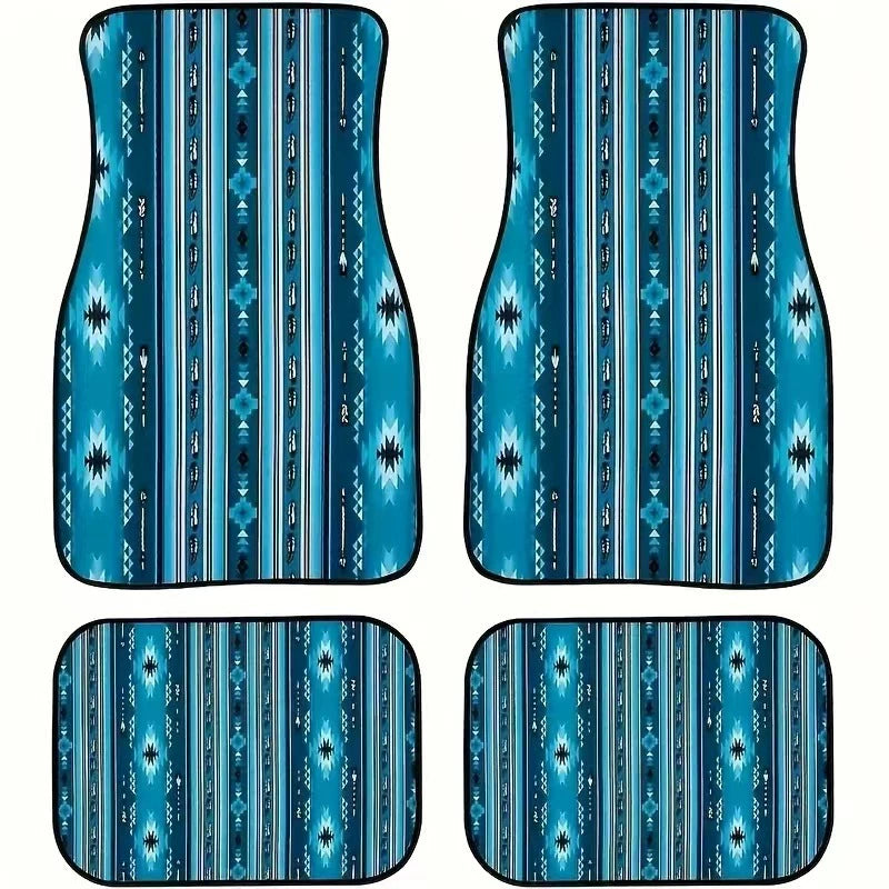 Ethnic Retro Style Car Floor Mats - Stain-Resistant & Easy to Clean