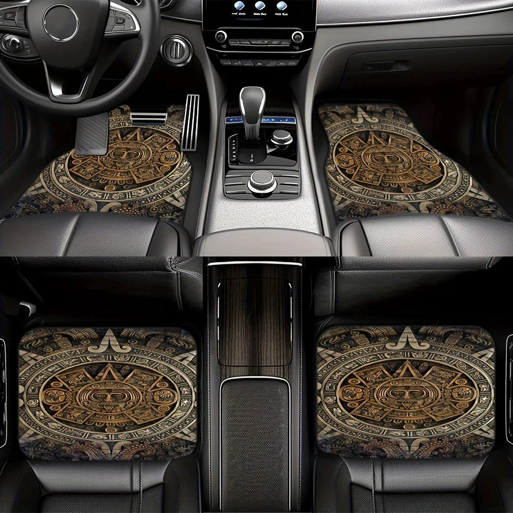 Ethnic Retro Style Car Floor Mats - Stain-Resistant & Easy to Clean