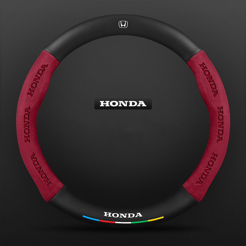 TrackVibe | Red Carbon Suede Steering Wheel Cover – Anti-Slip & Wear-Resistant