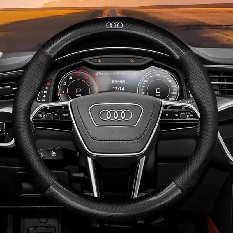 AirWeave Leather Steering Cover – Breathable Leather & Enhanced Grip