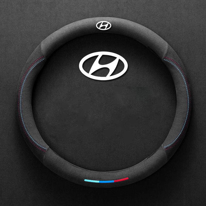 ComfortGrip Suede Steering Wheel Cover - Customizable Logo & Durable Comfort