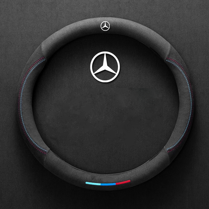 ComfortGrip Suede Steering Wheel Cover - Customizable Logo & Durable Comfort
