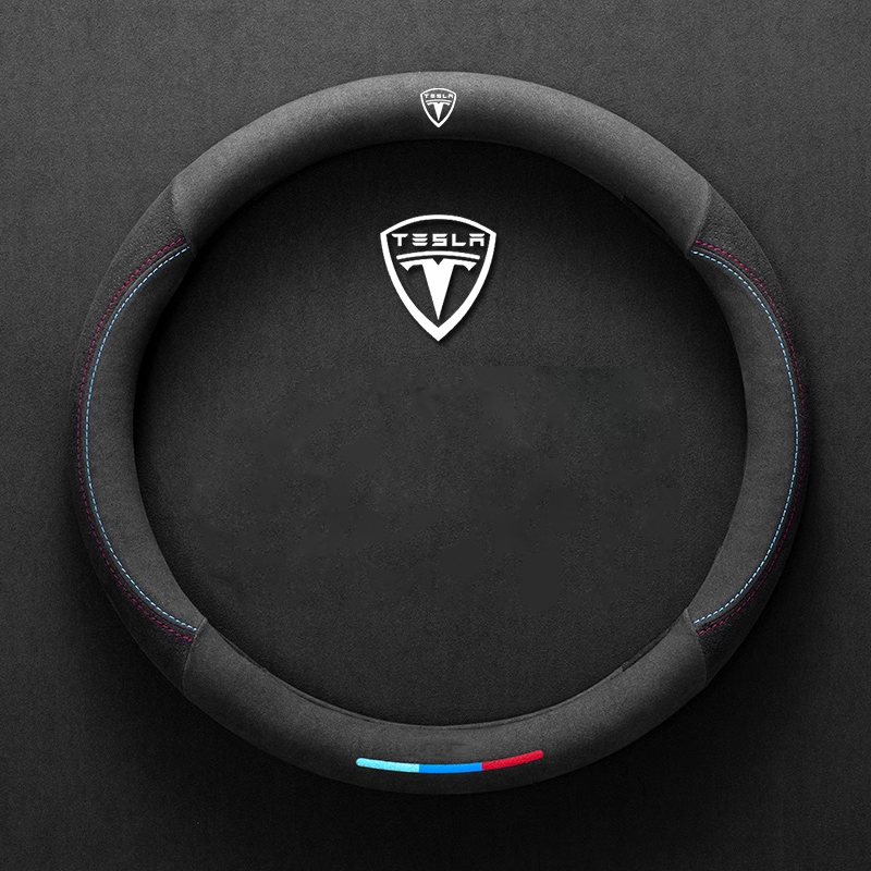 ComfortGrip Suede Steering Wheel Cover - Customizable Logo & Durable Comfort