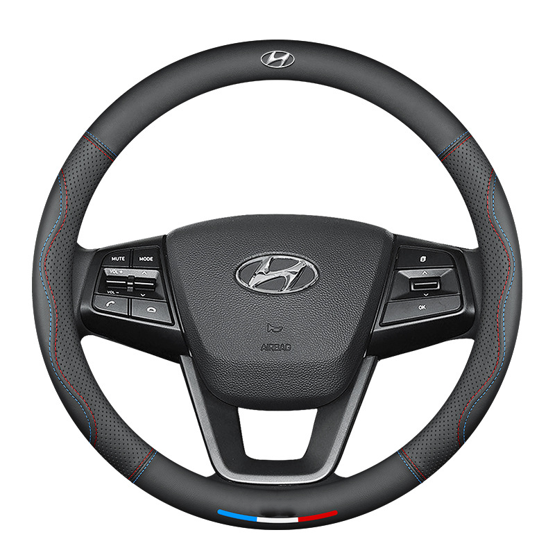 SportVibe Pro - Perforated Leather Steering Cover for Enhanced Grip