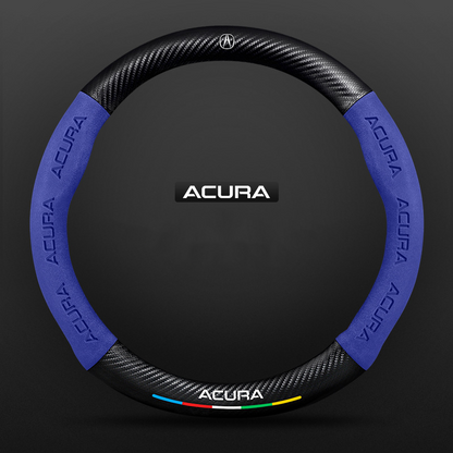 TrackVibe | Blue Carbon Suede Steering Wheel Cover – Anti-Slip & Wear-Resistant