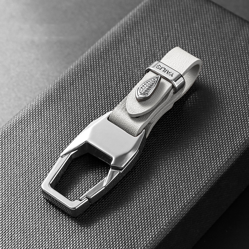 Luxury Leather Car Keychain with Heavy-Duty Quick-Release Metal Clip