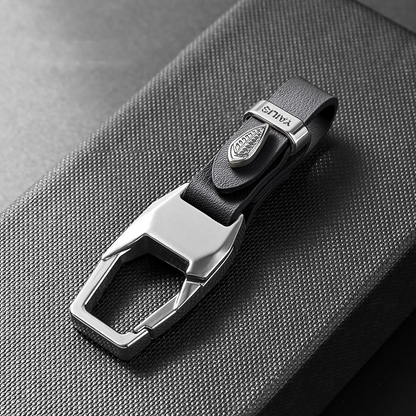 Luxury Leather Car Keychain with Heavy-Duty Quick-Release Metal Clip