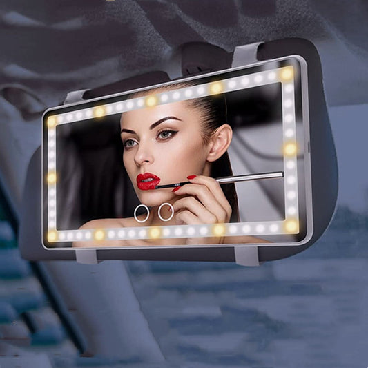 LED Vanity Mirror for Car Sun Visor - Perfect for Makeup and Grooming