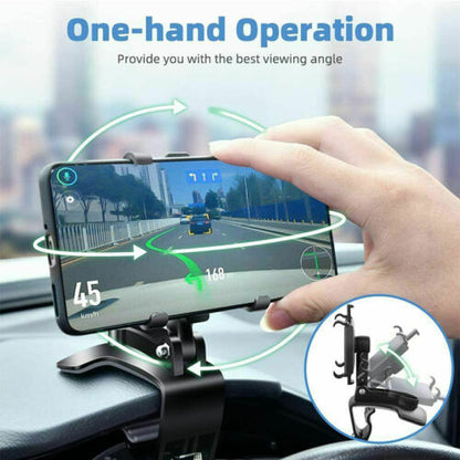 Universal 360° Clip On Dashboard Mobile Phone Holder In Car Mount Stand Cradles