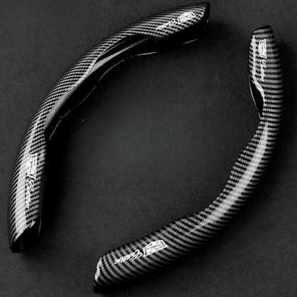 Premium Carbon Fiber Steering Wheel Cover - Clear and Glossy, Easy Installation, Universal Fit
