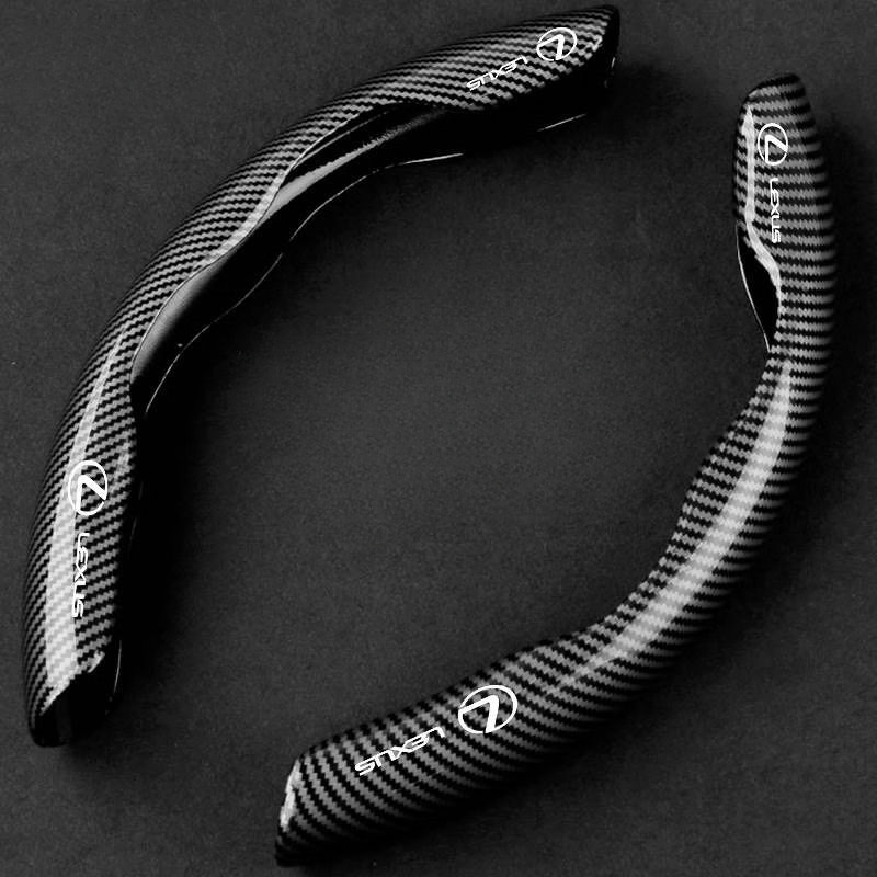 Premium Carbon Fiber Steering Wheel Cover - Clear and Glossy, Easy Installation, Universal Fit