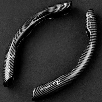 Premium Carbon Fiber Steering Wheel Cover - Clear and Glossy, Easy Installation, Universal Fit