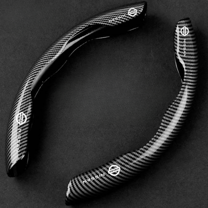 Premium Carbon Fiber Steering Wheel Cover - Clear and Glossy, Easy Installation, Universal Fit