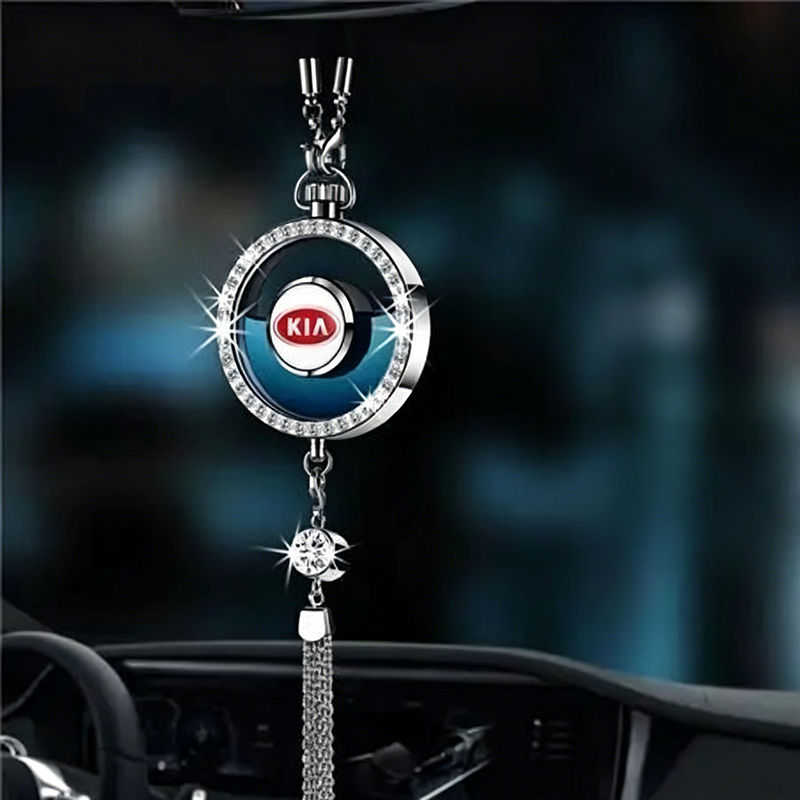 LuxDrive™ Crystal Logo-Refined Car Diffuser — Premium Metallic Hanging Pendant for Interior Aesthetics