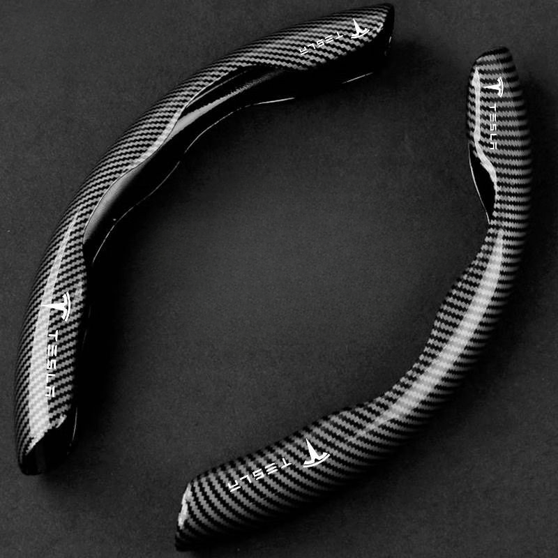 Premium Carbon Fiber Steering Wheel Cover - Clear and Glossy, Easy Installation, Universal Fit