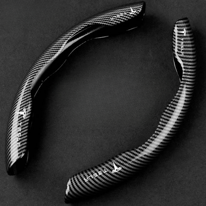 Premium Carbon Fiber Steering Wheel Cover - Clear and Glossy, Easy Installation, Universal Fit