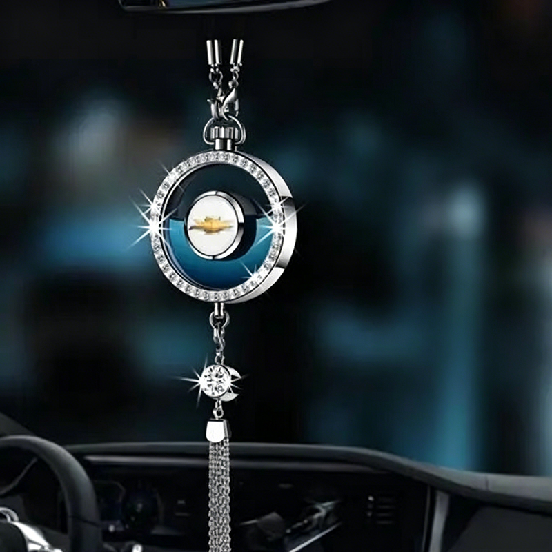 LuxDrive™ Crystal Logo-Refined Car Diffuser — Premium Metallic Hanging Pendant for Interior Aesthetics