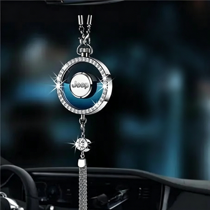 LuxDrive™ Crystal Logo-Refined Car Diffuser — Premium Metallic Hanging Pendant for Interior Aesthetics