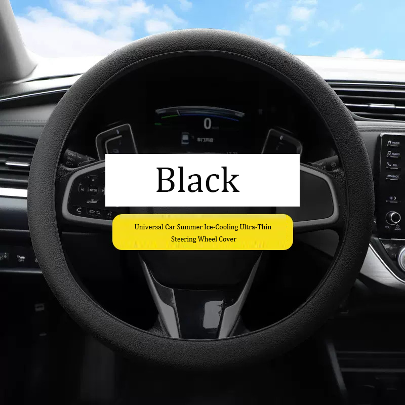 Universal Car Summer Ice-Cooling Ultra-Thin Steering Wheel Cover - Non-Slip, Sweat-Proof, Breathable, Wear-Resistant