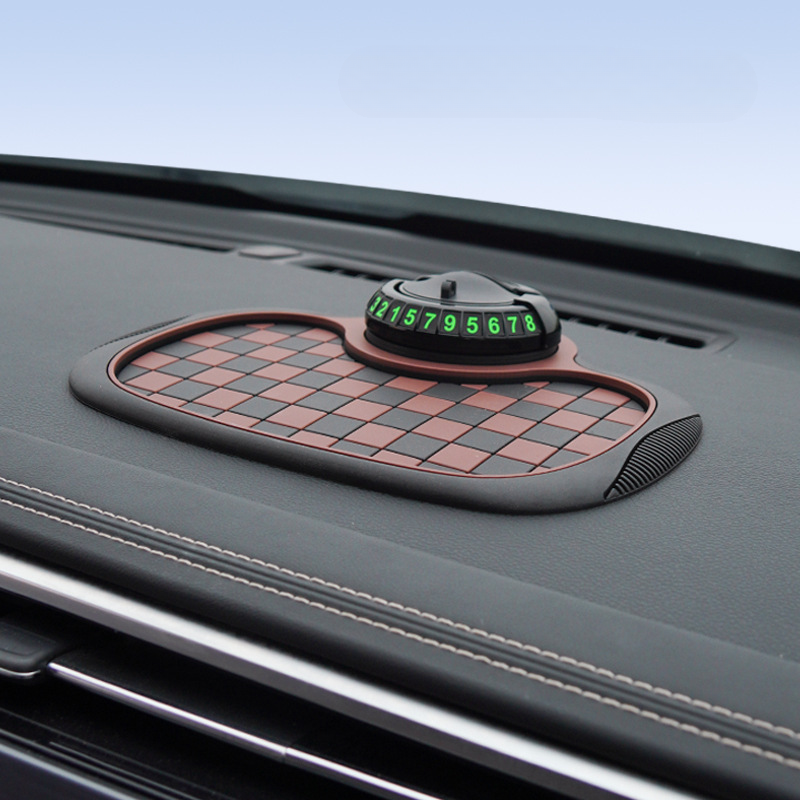 3-in-1 Car Anti-slip Mat with Phone Number Plate, Storage, and High-Quality Grip