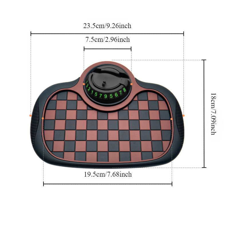 3-in-1 Car Anti-slip Mat with Phone Number Plate, Storage, and High-Quality Grip