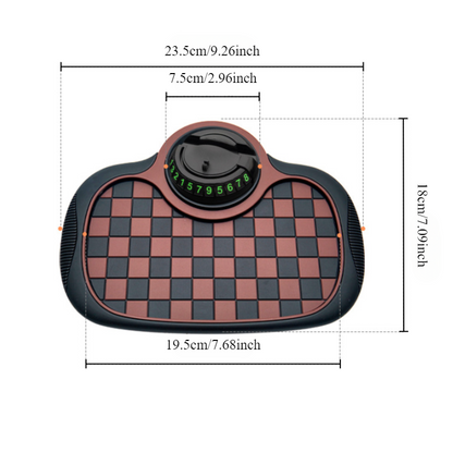 3-in-1 Car Anti-slip Mat with Phone Number Plate, Storage, and High-Quality Grip